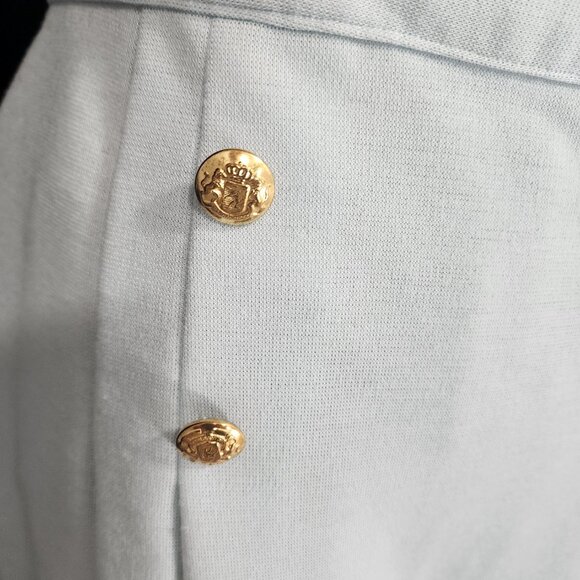 Vintage ILGWU Union Made Powder Blue Pleated & Button Skirt 26.5"" plus stretch - Picture 8 of 11